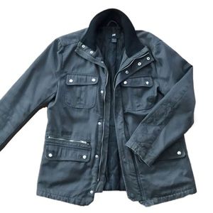 H&M Gray Military Style Field Jacket Large 42R